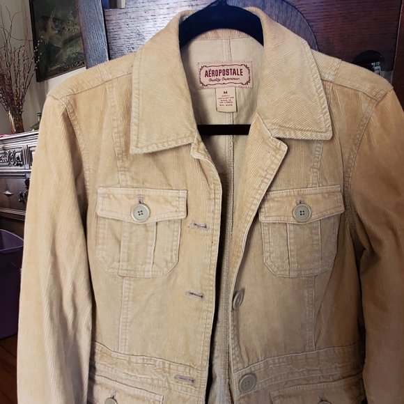 Aeropostale Vintage Corduroy Jacket, Tan, Women's Size M - Picture 2 of 16